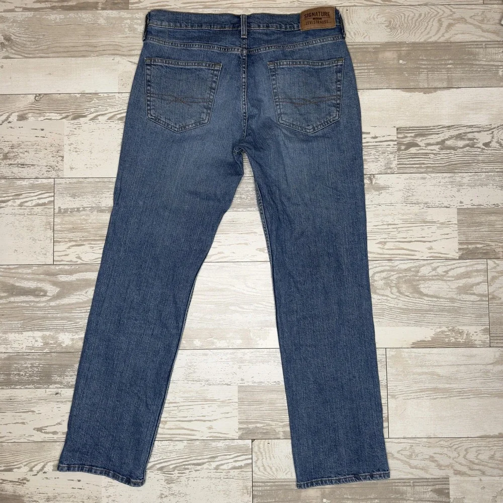 Signature Gold By Levi Strauss Jeans Mens‎ 32x30 Blue Straight Leg Denim Stretch